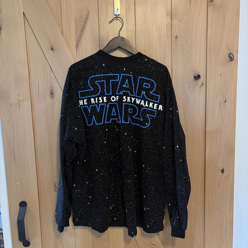 Rare Disney Parks Spirit Jersey Star Wars Black Long Sleeve Shirt Sweatshirt XXL