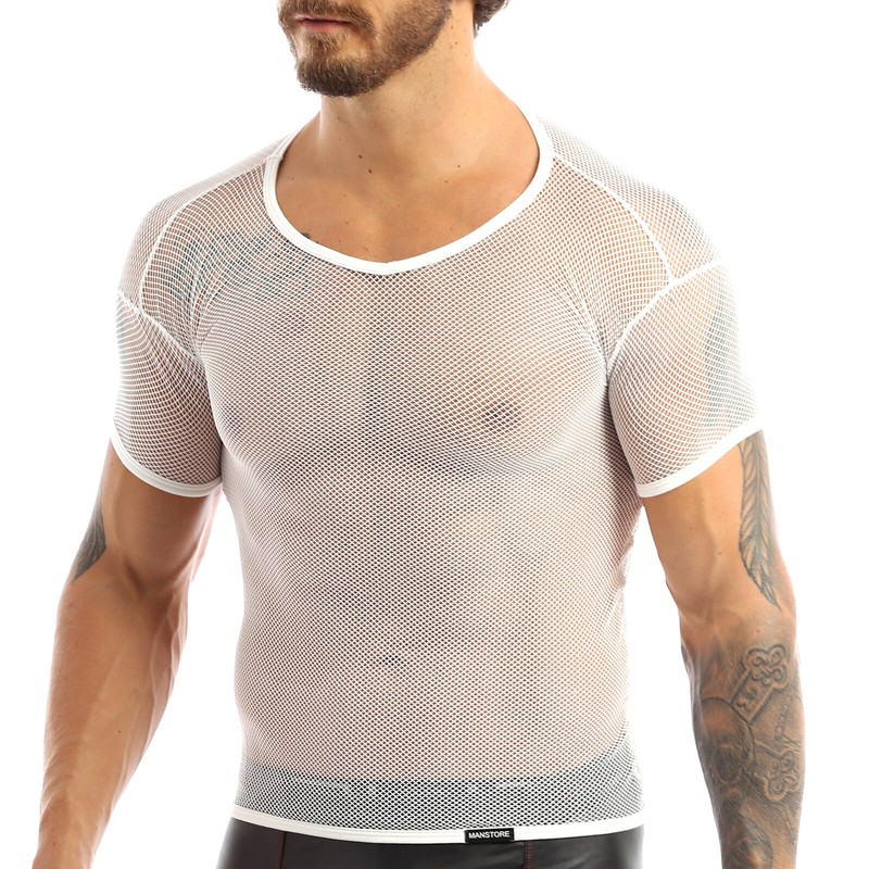 US Men Clubwear Cutout T-Shirt Tank Top Tops Fishnet Vest Sleepwear Blouse Sport