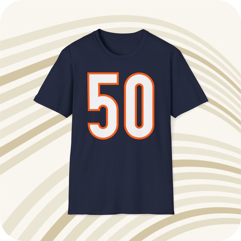 Mike Singletary #50 Chicago Bears Jersey T-Shirt – Front & Back Print