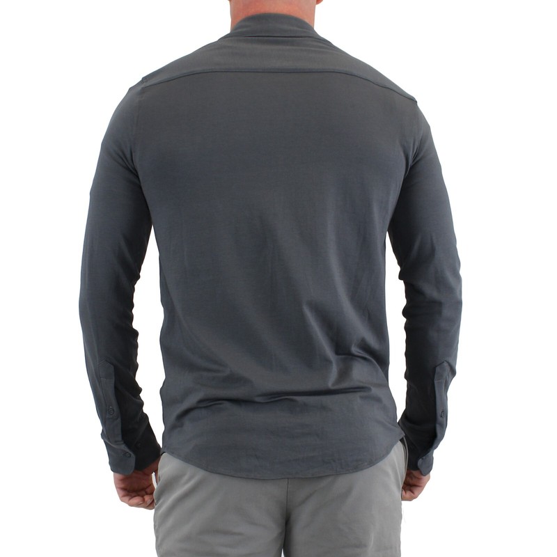 True Classic Men's, Knit Long Sleeve, Slightly Relaxed Fit Collard Shirt gallery