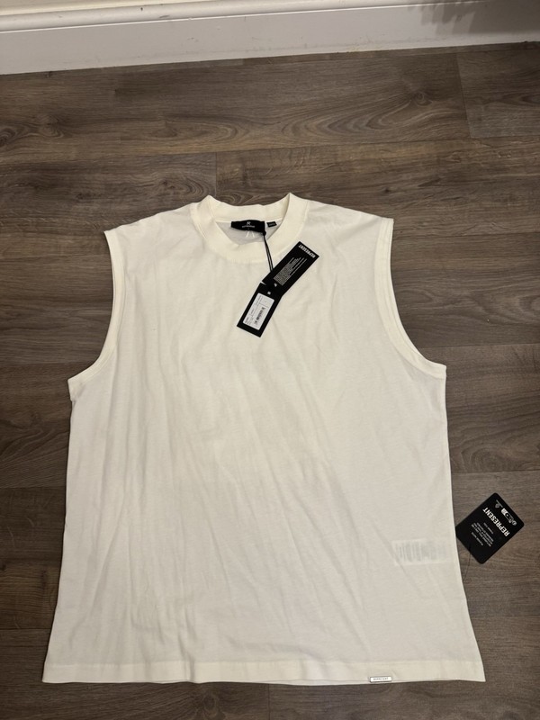 Represent Initial Boxy Tank, Large, Flat White, Brand New, RRP £65