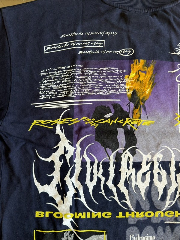 Size M - Civil Regime Roses From Concrete Skull Oversized T-Shirt gallery