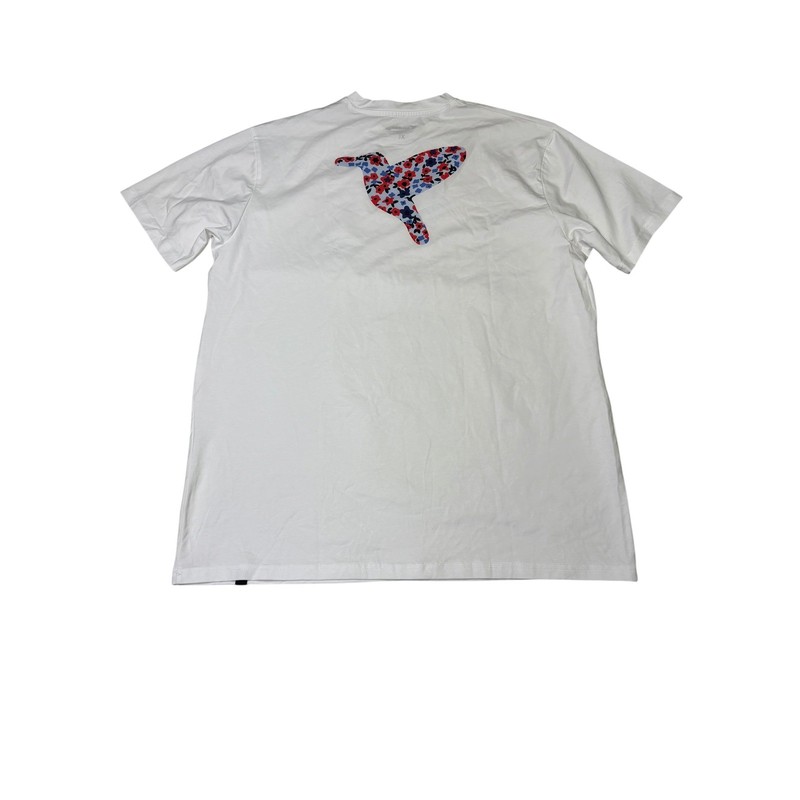 Birddogs Mens XL White Short Sleeve T-Shirt Floral Hummingbird Graphic Logo Tee gallery