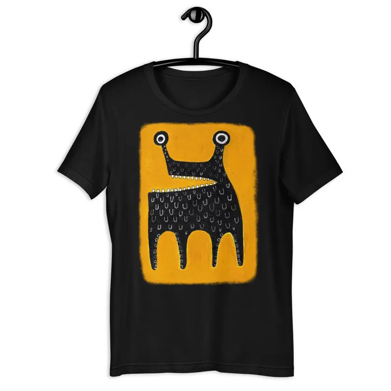Straight Cut Monster Folk Art Comfort Tee Creature Unique Design