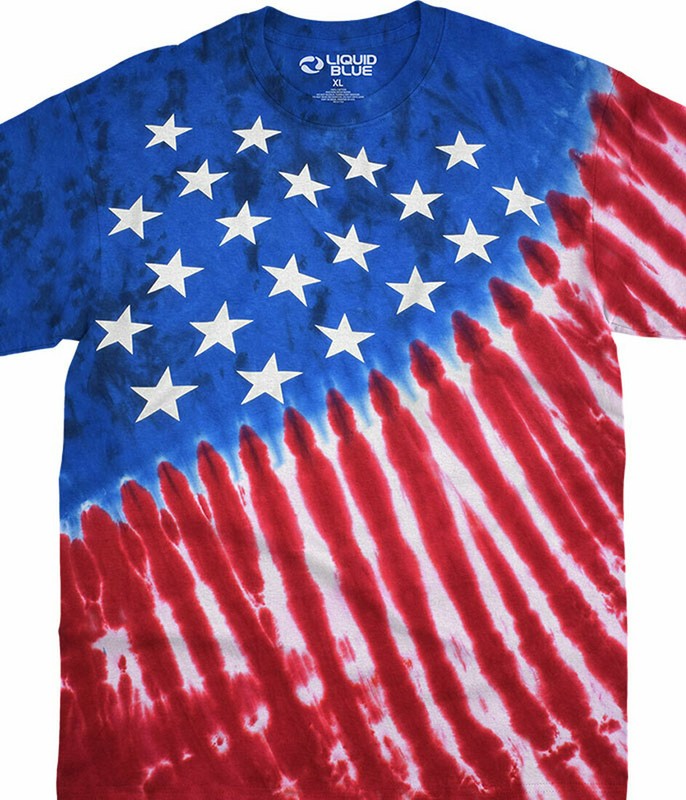 Patriotic Stars and Stripes Pride American Flag USA Mens Tie Dye T Shirt 11104 gallery