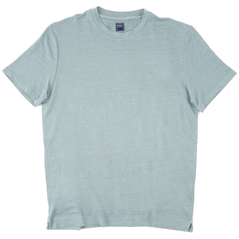 Fedeli Slim-Fit Sage Green Lightweight Stretch Linen T-Shirt XXL (Eu 56) NWT Tee