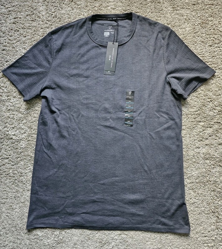 Shaquille O’Neal XLG Ribbed Charcoal Smoke Crew Neck T-Shirt Men’s Size XLT NWT