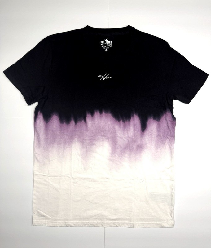 Hollister Men’s Tie-Dye Ombre T-Shirt Crew Neck Logo Tee Size XS S M L XL New!!