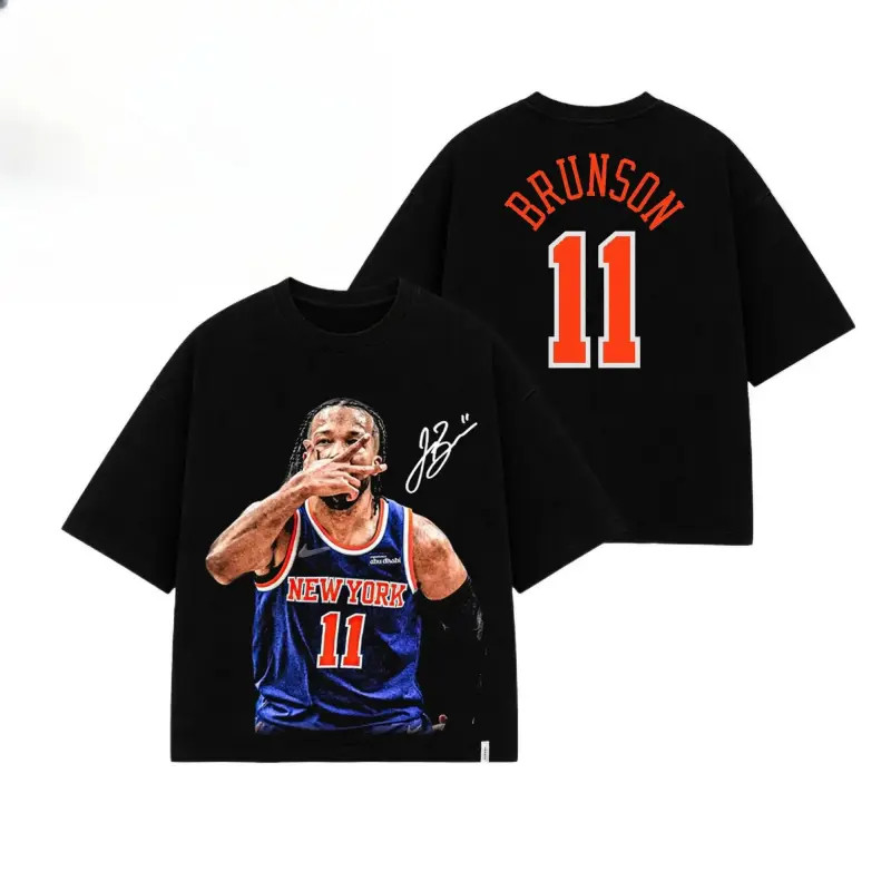 Jalen Brunson Knicks Graphic T-Shirt Vintage Basketball Fan Tee