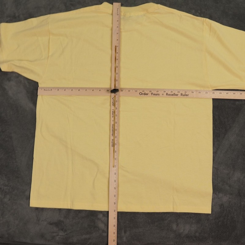 Vintage JERZEES Adult XL Yellow Blank Shirt 50/50 USA Fabric Screen Printing gallery