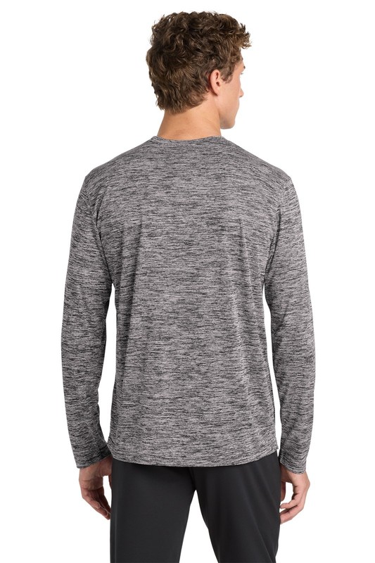 Sport-Tek Mens PosiCharge Long Sleeve Black Electric Heather Tee ST390LS size XL gallery