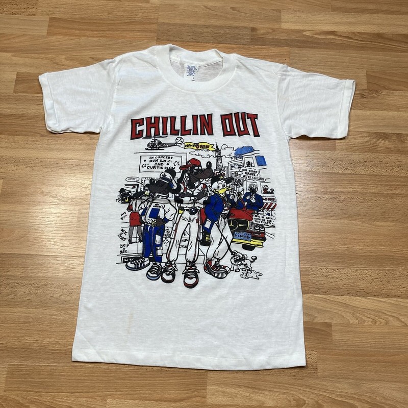 Run DMC Shirt XS Vintage 80s 90s Disney Parody Cartoon Chillin Hip Hop Rap Tee