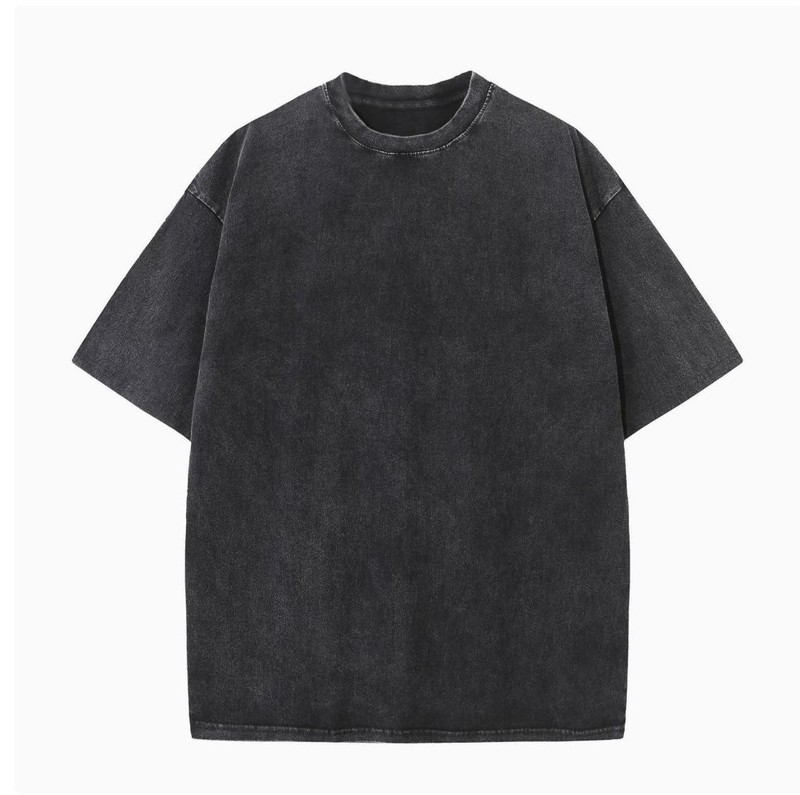 Summer Men’s Washed T-Shirts 230G Heavy Cotton Vintage Faded Color Oversized New