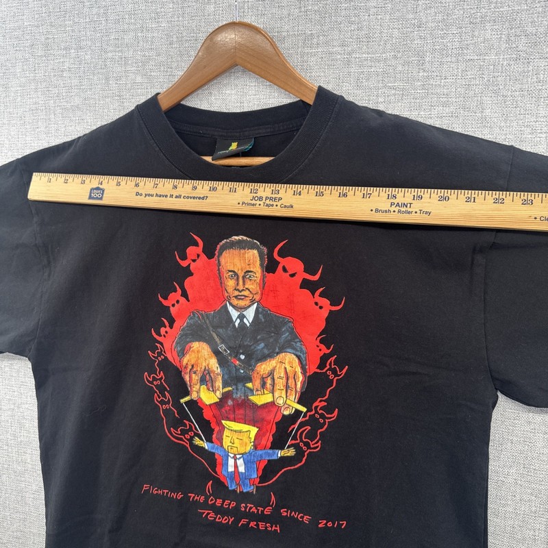 Teddy Fresh Shirt Mens Large Black Fighting Deep State Political Elon Musk Trump gallery