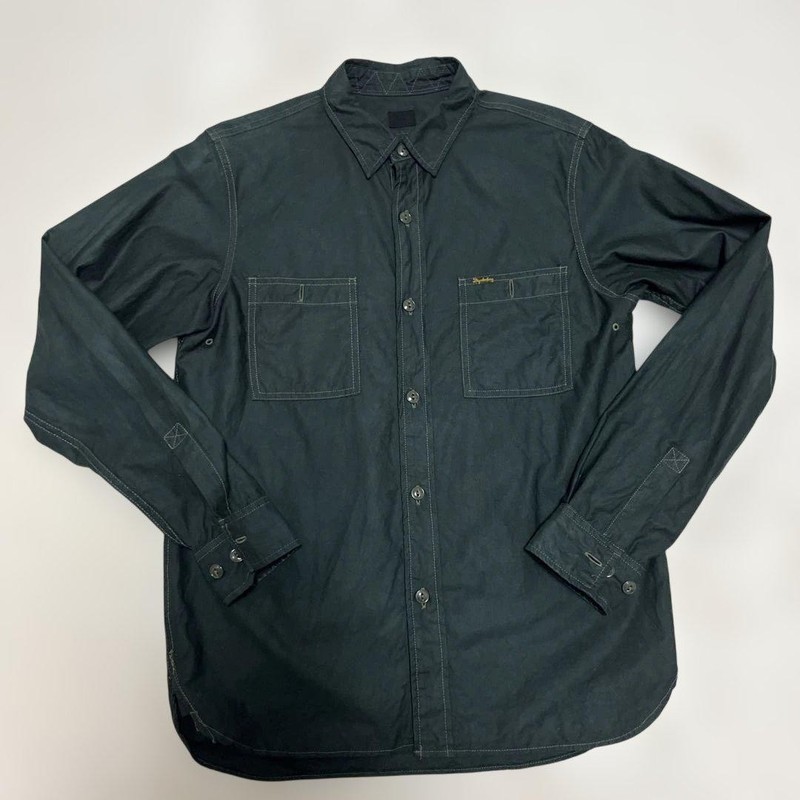 PHIGVEL Long Sleeve Shirt Size 1 M Dark Green Cotton Men’s Fashion