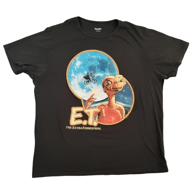 E.T. The Extra-Terrestrial Shirt Mens XL Black Movie Graphic Tee Old Navy Sci-Fi