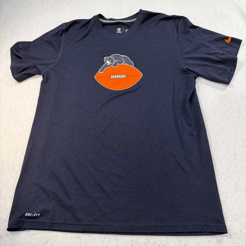 Chicago Bears Shirt Mens L Nike Dri fit NFL Team Football Graphic Tee Retro Logo