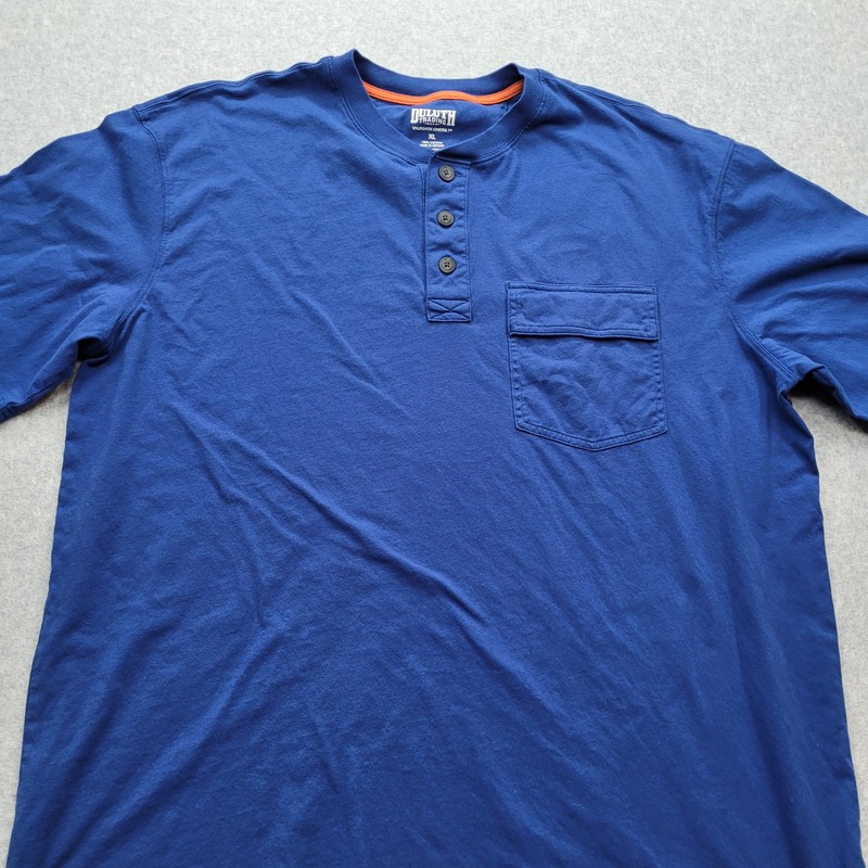 Duluth Trading Men’s XL Blue 1/4 Buttons T-Shirt