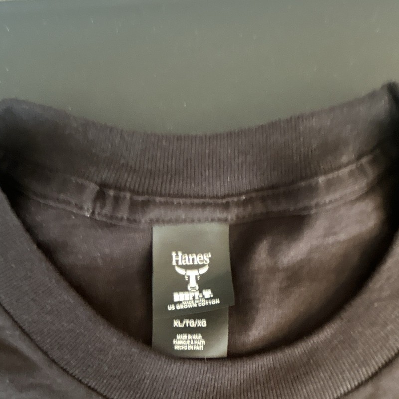 Hanes ROW Black Graphic Crew Neck Short Sleeve Tagless Cotton T-Shirt XL gallery