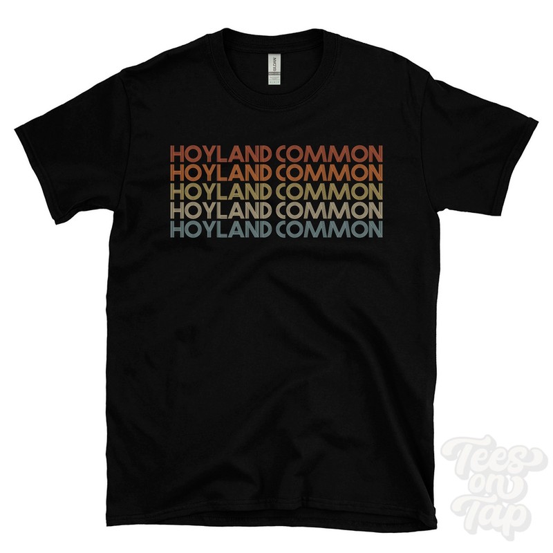 HOYLAND COMMON REPEATED RETRO STYLE T-SHIRT mens & womens uk place name gift