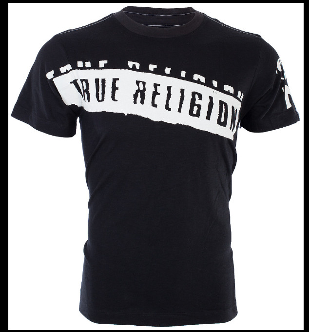$69 TRUE RELIGION Black STENCEL Short Sleeve Graphic T-shirt NWT