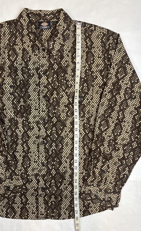 Dickies Button Up Mens Long sleeve Shirt Digital Snake Skin Camo Size XL gallery