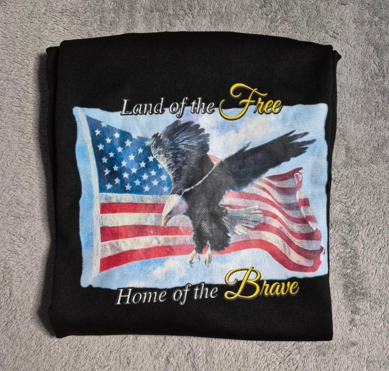 Retro Land of the Free Home of the Brave Long Sleeve Size L gallery