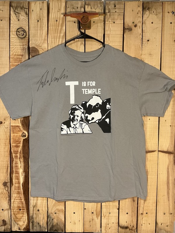 Signed T Is For Temple Grandin Doctor Rare Signature Gray Shirt Large