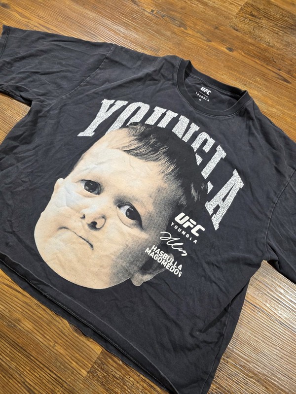 HASBULLA YOUNGLA UFC™ FIGHTER TEES – XL – uni- sex rare vintage shirt euc Boxy