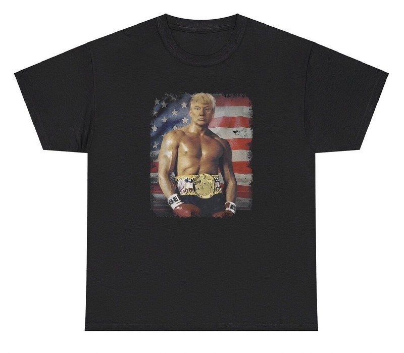 Trump Boxing T Shirt Funny Republican Meme Vintage Silly Novelty Humor Tee