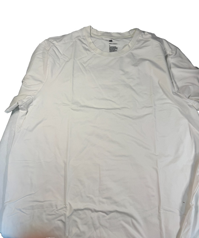 All in Motion Men’s Relaxed Fit Soft Stretch T Shirt White Size XL NWT
