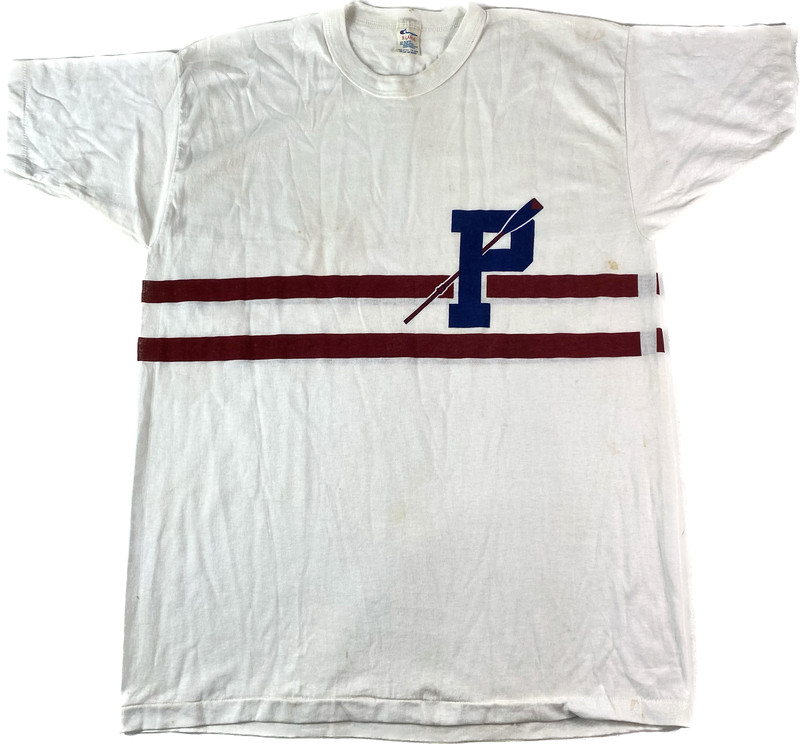 Vintage 90s Champion Mens T Shirt Polo White Tee Two Red Stripes 20in x 29in XL