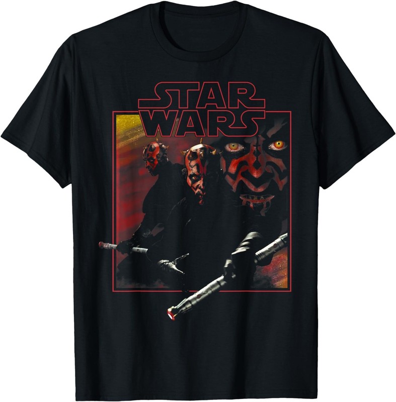 Star Wars Darth Maul Classic Movie Square Portrait T-Shirt