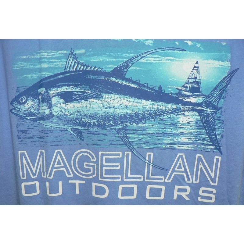 Magellan Outdoors Mens in Frame Short Sleeve Bluefin Tuna T-Shirt in Blue Medium
