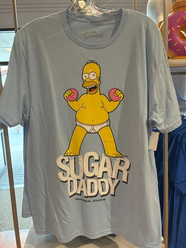 Universal Studios The Simpsons Homer Sugar Daddy Donut Shirt NWT