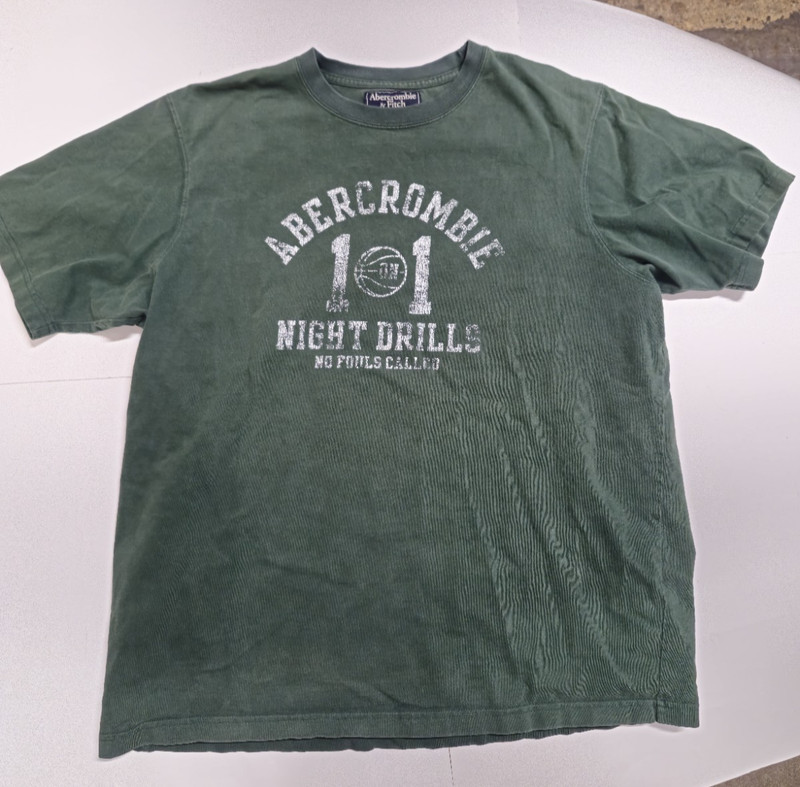 Vintage Abercrombie & Fitch Faded Green T Shirt XXL Night Drills Graphic Y2K