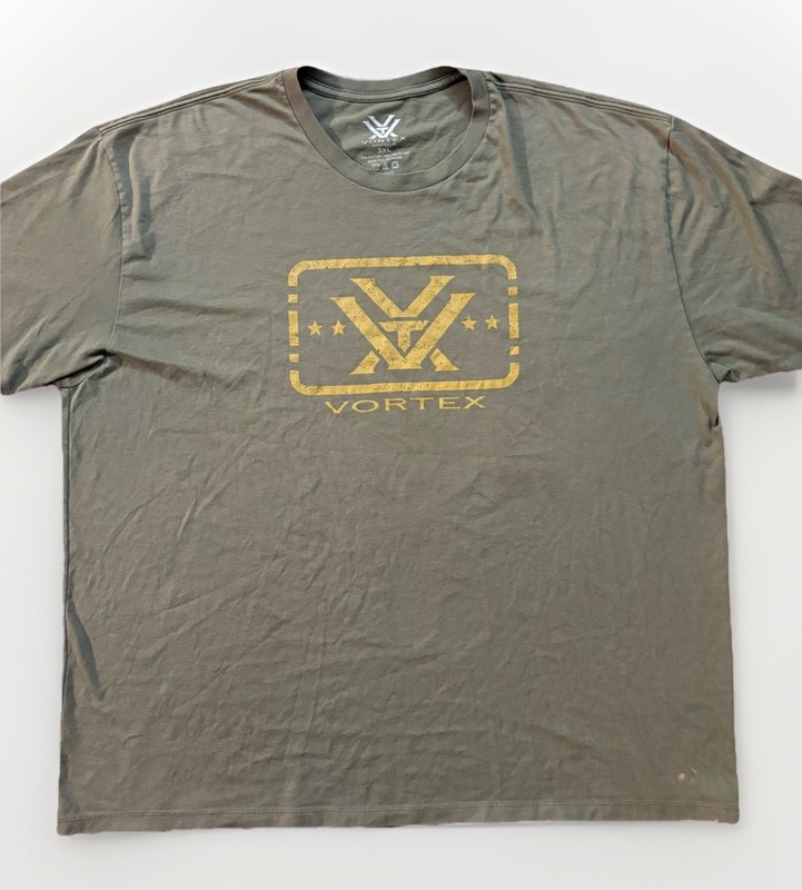 Vortex Optics Trigger Press Short Sleeve T-Shirt Mens 3XL Olive Army Green