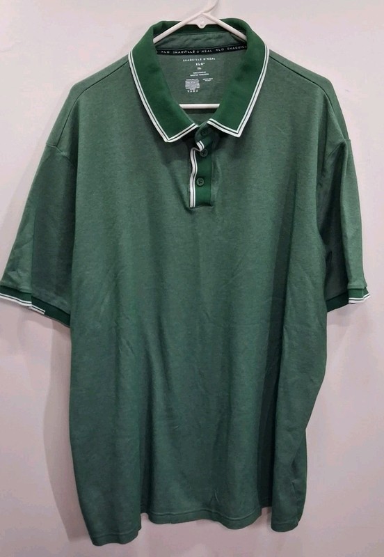 Shaq Shaquille O’Neal XLG Mens Size 3XL Polo Shirt Green XXXL Performance Sports