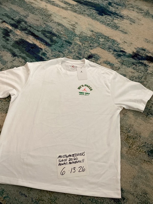 NWT Nike Air Jordan Graphic MJ’s Pizza 23 White T-Shirt Men’s Sz XL FREE SHIP
