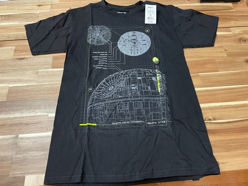 Star Wars Death Star Schematic T-Shirt Rogue One Size Small NWT