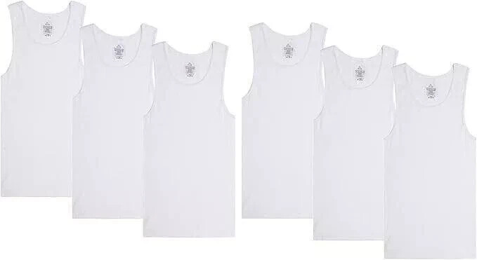 6-12 Pack Mens Tank Top 100% Cotton A-Shirt Wife Beater Undershirts Size S-2XL gallery