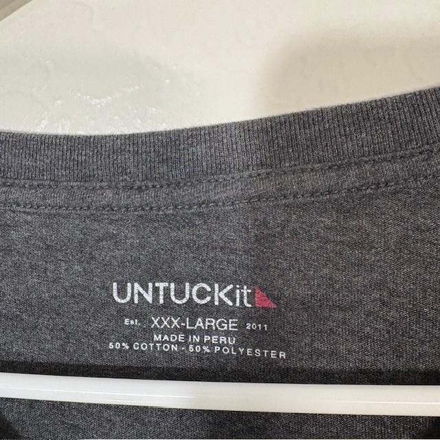 UNTUCKit Shirt Mens 3XL Charcoal Gray Bussola V-Neck Short Sleeve Tagless Tee gallery