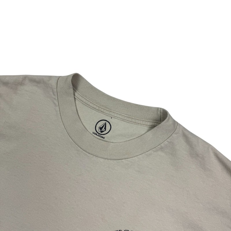Volcom Stone Men's Graphic T-Shirt "True To This" Y2K Beige Size M Cotton gallery