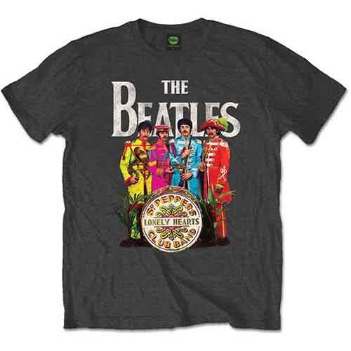 The Beatles Sgt Pepper T-Shirt Grey New