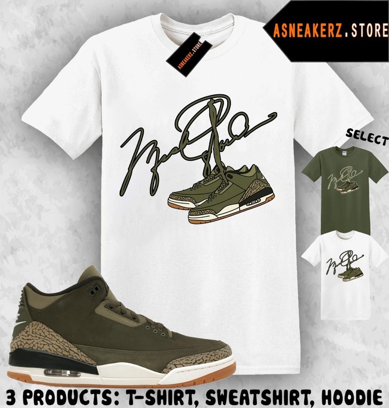 Tee Shirt Matching AJ 3 Family Affair To Match Sneaker MJ Shoelace 3s T-Shirt
