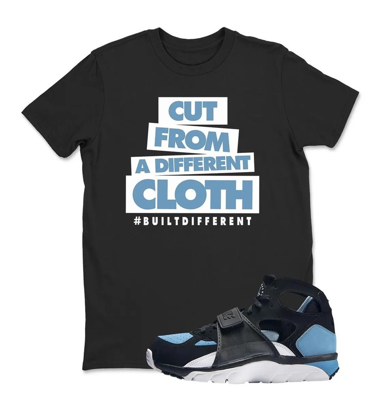 Huarache Cool Blue Black White Air Trainer T Shirt Match CLOTH, BLACK/WHITE