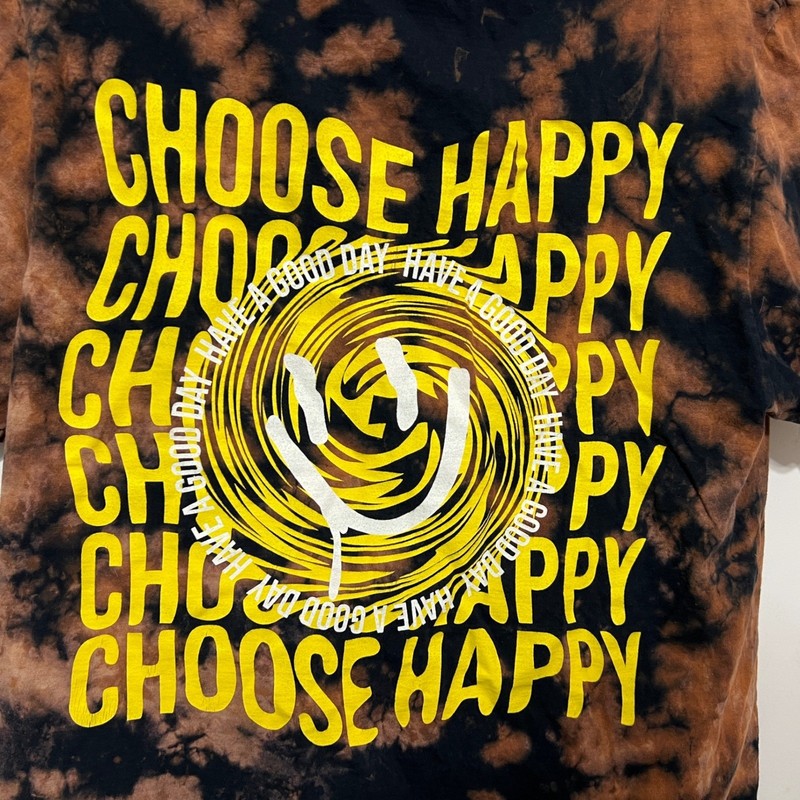 Chemistry Tie Dye Bleached Choose Happy Cotton Tee Size L Streetwear Skater gallery