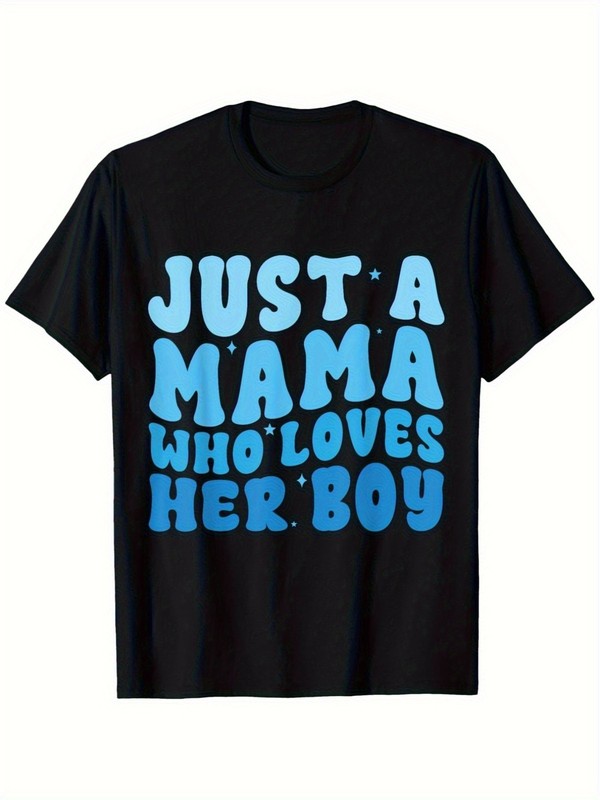 Just A Mama Who Loves Her Boy Matching Mothers Day T-Shirt – 846% Casual Short