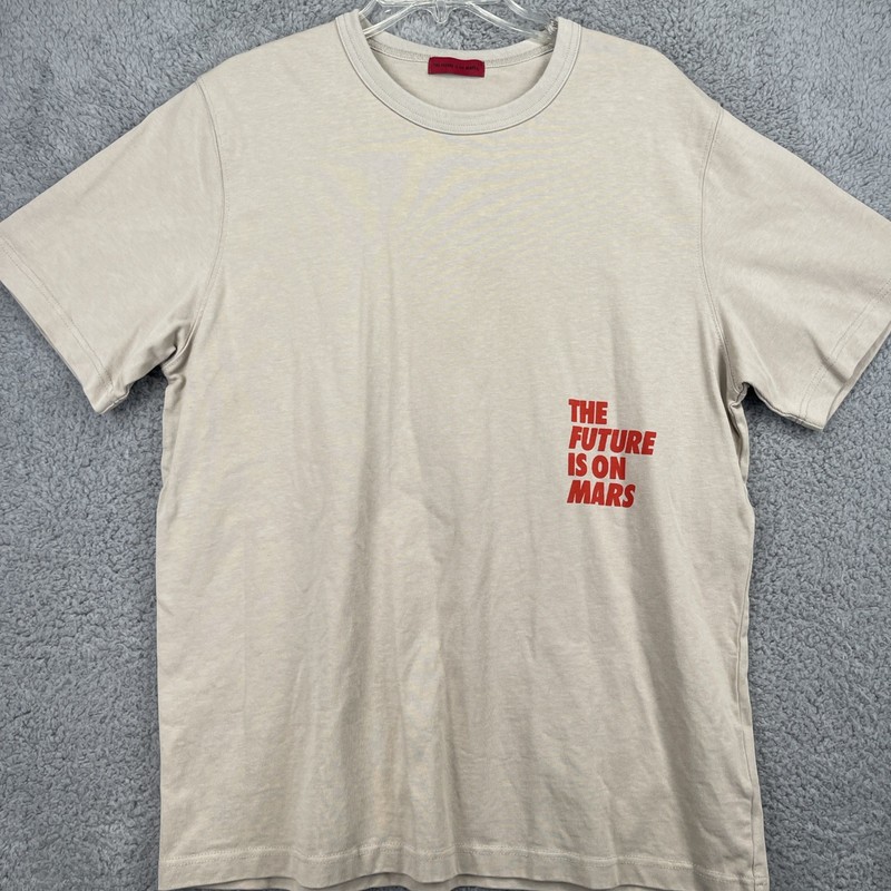 TFIOM The Future Is On Mars Men's T-Shirt Large L Tan Heavy Cotton