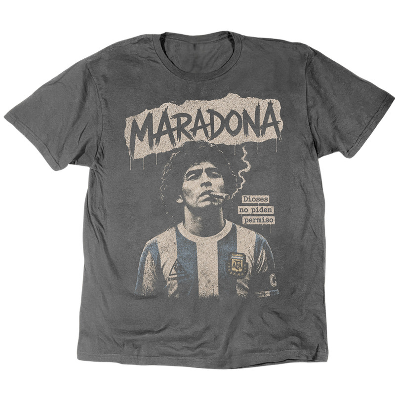 Vintage Maradona Dioses No Piden Permiso T-Shirt Unisex Tee S-5XL